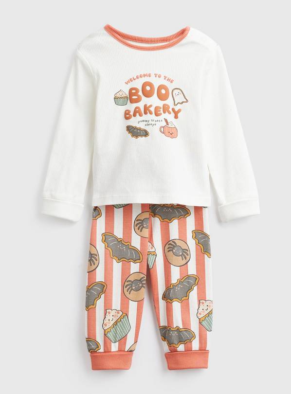 Cream Boo Bakery Halloween Print Pyjamas Up to 3 mths